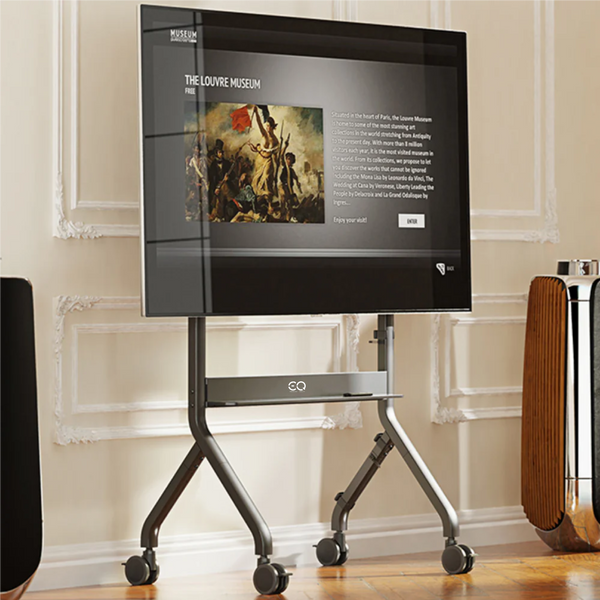 EQ TEX 75-90 Stand for Interactive Displays | Fits 75" - 90" | Remote Controller | Easy Height Adjustments
