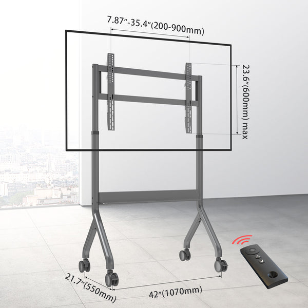 EQ TEX 75-90 Stand for Interactive Displays | Fits 75" - 90" | Remote Controller | Easy Height Adjustments