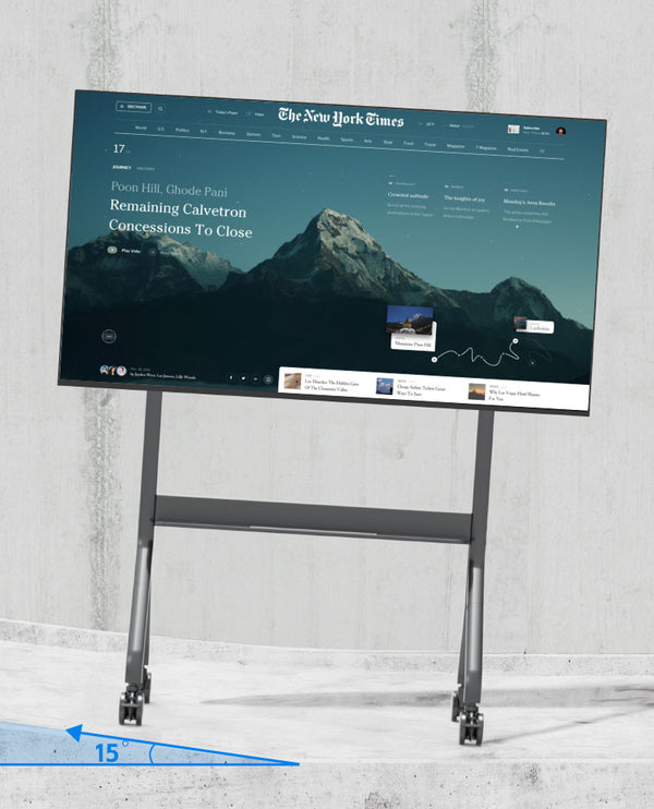 EQ TEX 75-90 Stand for Interactive Displays | Fits 75" - 90" | Remote Controller | Easy Height Adjustments